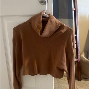 Cropped Turtle Neck Sweater